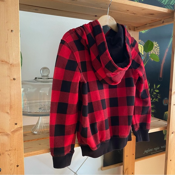 Polo Ralph Lauren Polo Bear Fleece Red Black Check Hoodie Sweatshirt - Picture 6 of 11